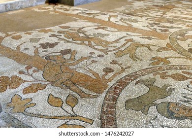 OTRANTO, ITALY - APR 8, 2019 - Biblical Figures On The Mosaic Floor Of The Cathedral In Otranto, Puglia, Italy