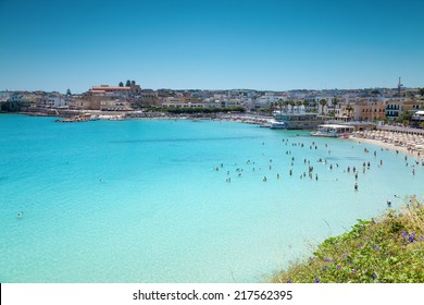 Otranto Town With A Beautiful Beach In Puglia Italy