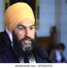 OTTAWA - APRIL 18, 2018: Jagmeet Singh is leader of the New Democratic Party in Canada.
