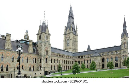 OTTAWA, CA- AUGUST 17, 2021: The House of Commands of Canada, the West Block of Parliament - the Commons sits in a temporary chamber in the West Block until at least 2028