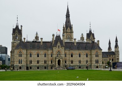 OTTAWA, CA- AUGUST 17, 2021: The House of Commands of Canada, the West Block of Parliament - the Commons sits in a temporary chamber in the West Block until at least 2028