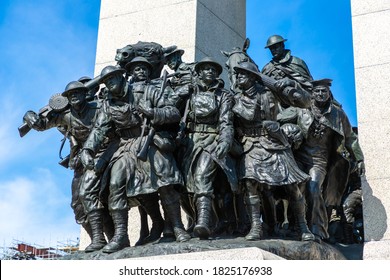 OTTAWA, CANADA - APRIL 2, 2020: The National War Memorial in Ottawa in a sunny day, Canada