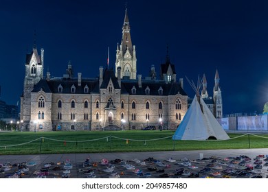 Ottawa, Canada August 26, 2021: Reconciliation Memorial on Parliament Hill