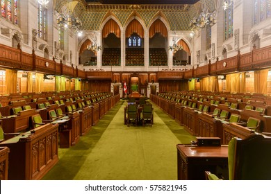 Ottawa, Canada - December 26, 2016: House of Commons of Parliament Building in Ottawa, Canada.
