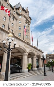 Ottawa, Canada - Juky 2020 : Entrance To The Fairmont Château Laurier Designed In A French Gothic Revival Châteauesque Style