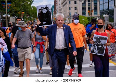 Ottawa, Canada. July 31, 2021. Led By NDP MPs Mumilaaq Qaqqaq And Charlie Angus, Hundreds Walk At   March For Truth And Justice For Canadian Indigenous People 