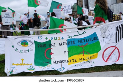 Ottawa, Canada.  June 21, 2021.  Members Of The Algerian Community In Canada Rally In Front Of The Parliament To Urge The Canadian Government To Condemn The Escalation Of Repression In Algeria