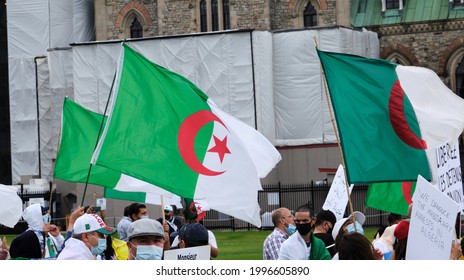 Ottawa, Canada.  June 21, 2021.  Members Of The Algerian Community In Canada Rally In Front Of The Parliament To Urge The Canadian Government To Condemn The Escalation Of Repression In Algeria