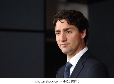 OTTAWA, CANADA - JUNE 22, 2016: Prime Minister Justin Trudeau reviews the highlights of his Liberal government's first parliamentary session. 