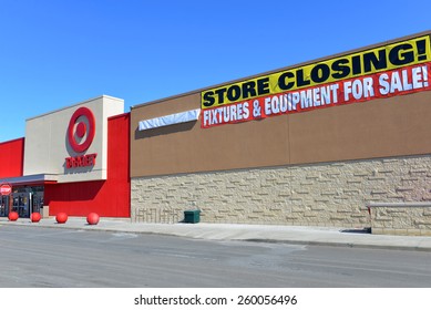 OTTAWA, CANADA - MAR 12, 2015: Soon To Be Closed Target In Nepean, Ottawa.  The US Retail Chain Announced It Would Close All Of Its Canadian Stores In January After Failed Attempt To Expand To Canada 