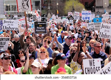 OTTAWA, CANADA - MAY 12, 2011: Thousands of anti-abortion demonstrators turn out for the annual March for Life event that begins on Parliament Hill.
