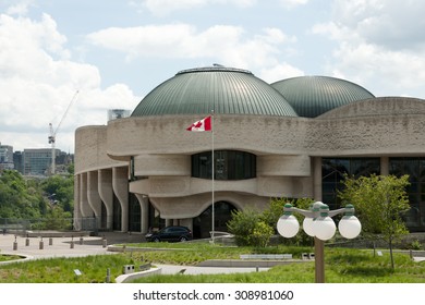 OTTAWA, CANADA - May 26, 2015: The Canadian Museum Of History (formerly The Canadian Museum Of Civilization) Is A Modern Building Designed By Douglas Cardinal