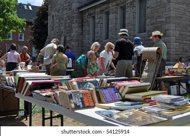 OTTAWA, CANADA MAY 29:   Thousands Of People Gather At The Annual Glebe Neighborhood Garage Sale Which Takes Place For Several Blocks In The Glebe Area Of Ottawa, Ontario May 29, 2010.