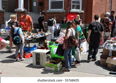 OTTAWA, CANADA - MAY 29: Thousands Of People Gather At The Annual Glebe Neighborhood Garage Sale Which Takes Place For Several Blocks In The Glebe Area Of Ottawa, Ontario May 29, 2010.