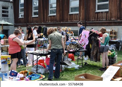 OTTAWA, CANADA - MAY 29: Thousands Of People Gather At The Annual Glebe Neighborhood Garage Sale Which Takes Place For Several Blocks In The Glebe Area Of Ottawa, Ontario May 29, 2010.