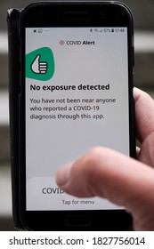 Ottawa, Canada. October 5, 2020. Canadian Covid Alert Application Showing 