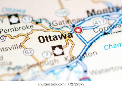 Ottawa. Canada On A Map.