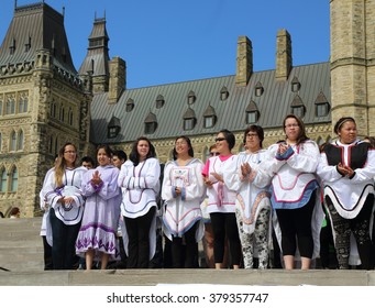 OTTAWA, CANADA - SEPT. 10, 2015: Inuit Celebration Of Life On Parliament Hill On World Suicide Prevention Day Highlights The Need For Action To Address The High Suicide Rate Among Inuit Youth.
