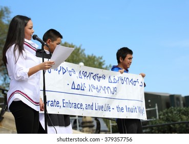 OTTAWA, CANADA - SEPT. 10, 2015: Inuit Celebration Of Life On Parliament Hill On World Suicide Prevention Day Highlights The Need For Action To Address The High Suicide Rate Among Inuit Youth.
