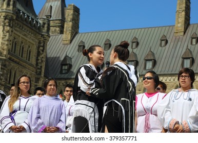 OTTAWA, CANADA - SEPT. 10, 2015: Inuit Celebration Of Life On Parliament Hill On World Suicide Prevention Day Highlights The Need For Action To Address The High Suicide Rate Among Inuit Youth.
