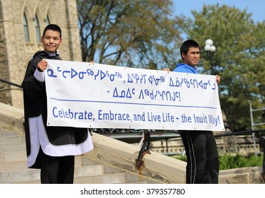 OTTAWA, CANADA - SEPT. 10, 2015: Inuit Celebration Of Life On Parliament Hill On World Suicide Prevention Day Highlights The Need For Action To Address The High Suicide Rate Among Inuit Youth.
