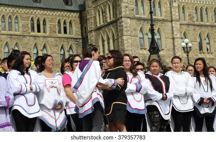 OTTAWA, CANADA - SEPT. 10, 2015: Inuit Celebration Of Life On Parliament Hill On World Suicide Prevention Day Highlights The Need For Action To Address The High Suicide Rate Among Inuit Youth.
