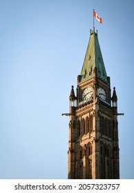 Ottawa, ON, Canada - July 9th, 2018: The Peace Tower (tour De La Paix) On Canada's Parliament Building