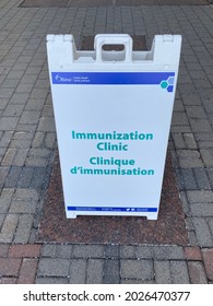 Ottawa Ontario Canada August 14 2021. Ottawa City Hall Immunization Clinic Entrance Signage. 