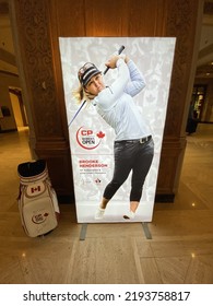 Ottawa Ontario Canada August 24 2022. CP Women's Open Brook Henderson Kiosk Signage In The Foyer Of The Chateau Laurier Hotel.