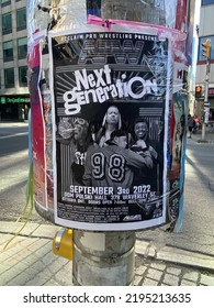 Ottawa Ontario Canada August 25 2022. APW Pro Wrestling Event Advertising Signage On Bank Street.