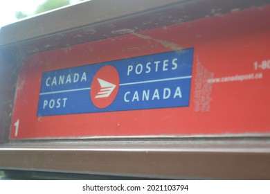 Ottawa, Ontario, Canada - August 6 2022: Canada Post Logo On A Post Box