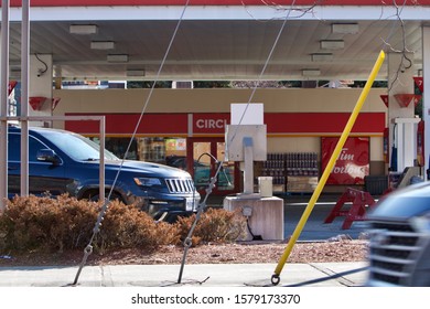 Ottawa Ontario Canada December 2/2019 Esso Gas Station With Inside Circle K Convenience Store, Gas And Snacks At Corner Of Bank Street And Gladstone In Ottawa