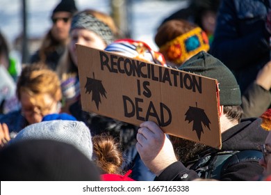 OTTAWA, ONTARIO, CANADA - FEBRUARY 17, 2019: A Sign Reads 