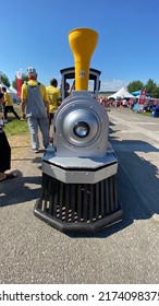 Ottawa Ontario Canada July 1 2022. Canada Day 2022 VIA Rail Train Ride At Lebreton Flats Main Stage Grounds.