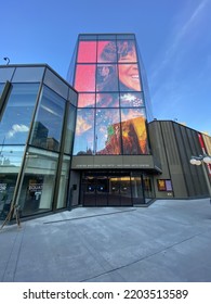 Ottawa Ontario Canada September 10 2022. Buffy Sainte-marie On A Digital Video Signage At The National Arts Centre.