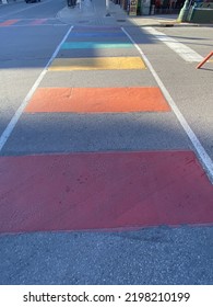 Ottawa Ontario Canada September 2 2022. Colourful Gay Pride Parade Street Crossing On Bank Street.