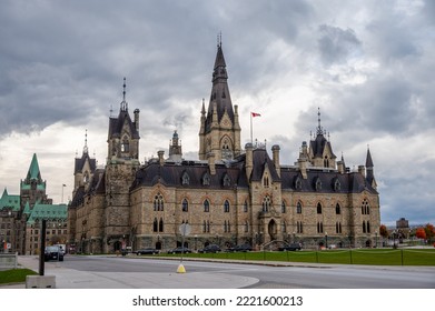 Ottawa, Ontario - October 20, 2022: View Of The West Block On Parliament Hill.