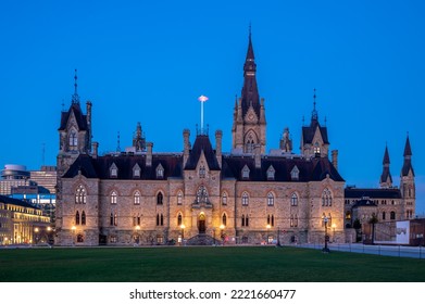 Ottawa, Ontario - October 21, 2022: View Of The West Block On Parliament Hill.