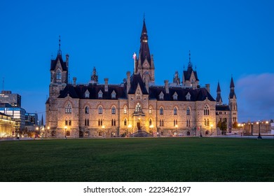 Ottawa, Ontario - October 21, 2022: View Of The West Block On Parliament Hill.