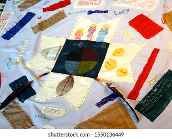 Ottawa, Ontario/Canada - 06/02/2015: Memory Blanket Created For Display At A Final Truth And Reconciliation Commission Event