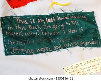 Ottawa, Ontario/Canada - 06/02/2015: Memory Blanket Created For Display At A Final Truth And Reconciliation Commission Event