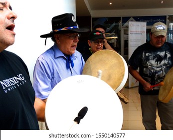 Ottawa, Ontario/Canada - 06/02/2015: Men Drumming And Singing At A Final Truth And Reconciliation Commission Event.