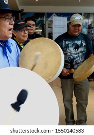 Ottawa, Ontario/Canada - 06/02/2015: Men Drumming And Singing At A Final Truth And Reconciliation Commission Event.