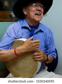 Ottawa, Ontario/Canada - 06/02/2015: Men Drumming And Singing At A Final Truth And Reconciliation Commission Event.