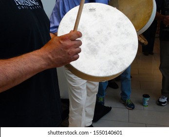 Ottawa, Ontario/Canada - 06/02/2015: Men Drumming And Singing At A Final Truth And Reconciliation Commission Event.