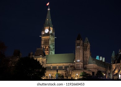 Ottawa, Ontario/Canada - 2018-09-30: Parliament Hill In The Fall. Canada's National Capital Region, Head Of Legislature And Executive Government.