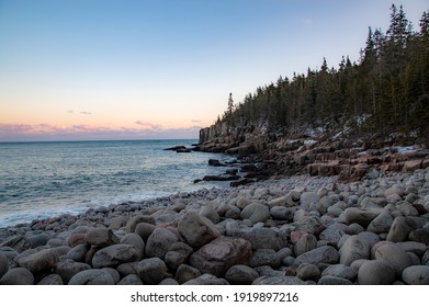 Otter Cliffs Acadia National Park Winter