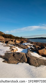 Otter Cliffs Acadia National Park Winter