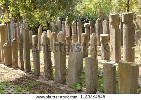 Ottoman gravestones in a cemetry