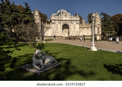 Ottoman palace gate, historical Ottoman architecture, palace entrance, ornate entrance, grand entrance, decorative door, carved door, metal door, intricate design, architectural detail - Powered by Shutterstock